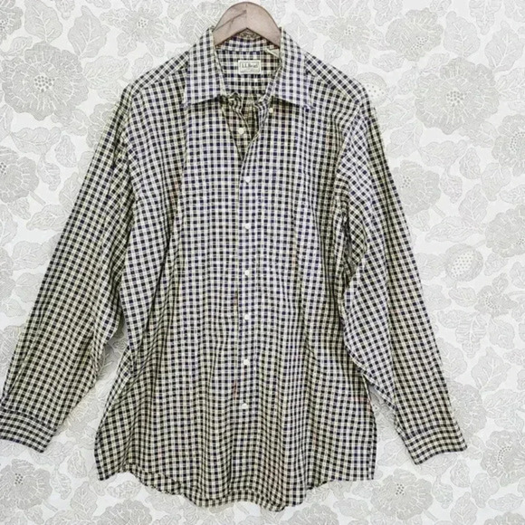 L.L. Bean Button down Long sleeve Shirt Men's‎ LT Plaid 3528C - Picture 1 of 7